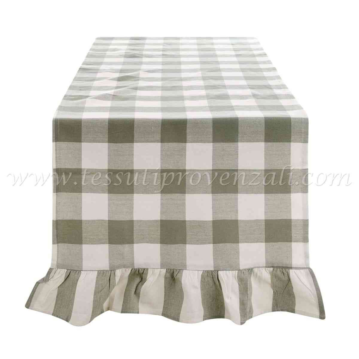 Blanc Mariclo runner/striscia centrotavola serie Bolgheri colore verde