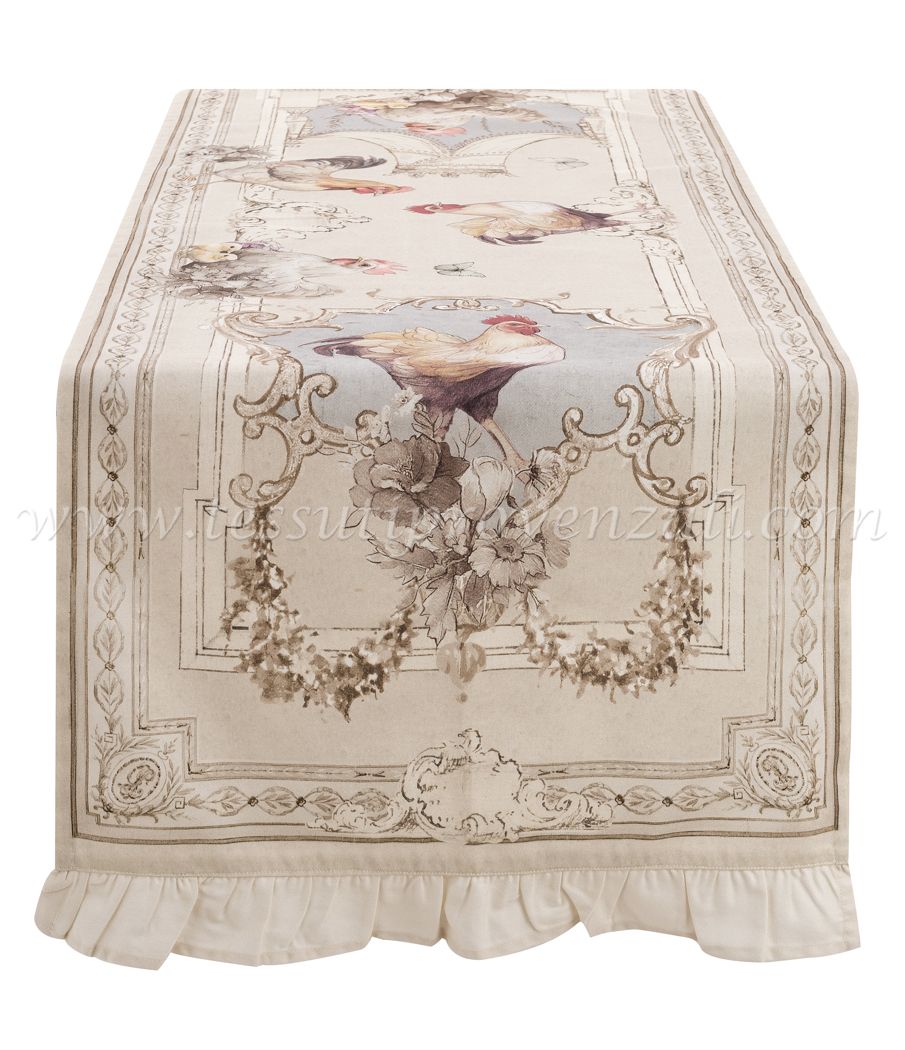 Blanc Mariclo runner/striscia centrotavola serie Coco cm.50x160