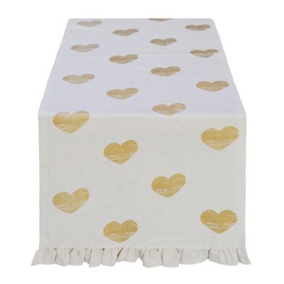 Blanc Mariclo runner / striscia centrotavola serie Cuori Elite cm. 45x148