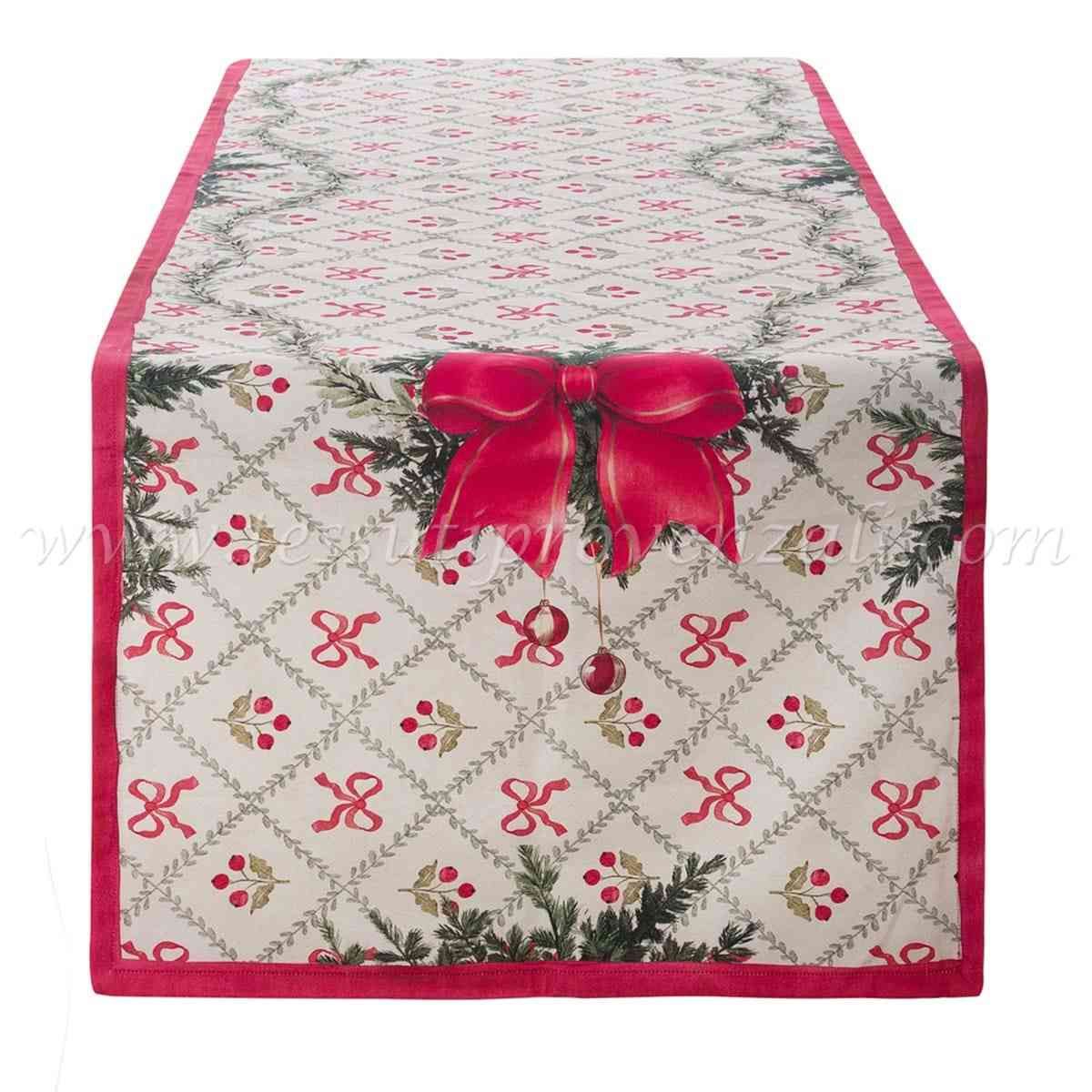 Blanc Mariclo runner/striscia centrotavola serie Favola di Natale cm.50x180