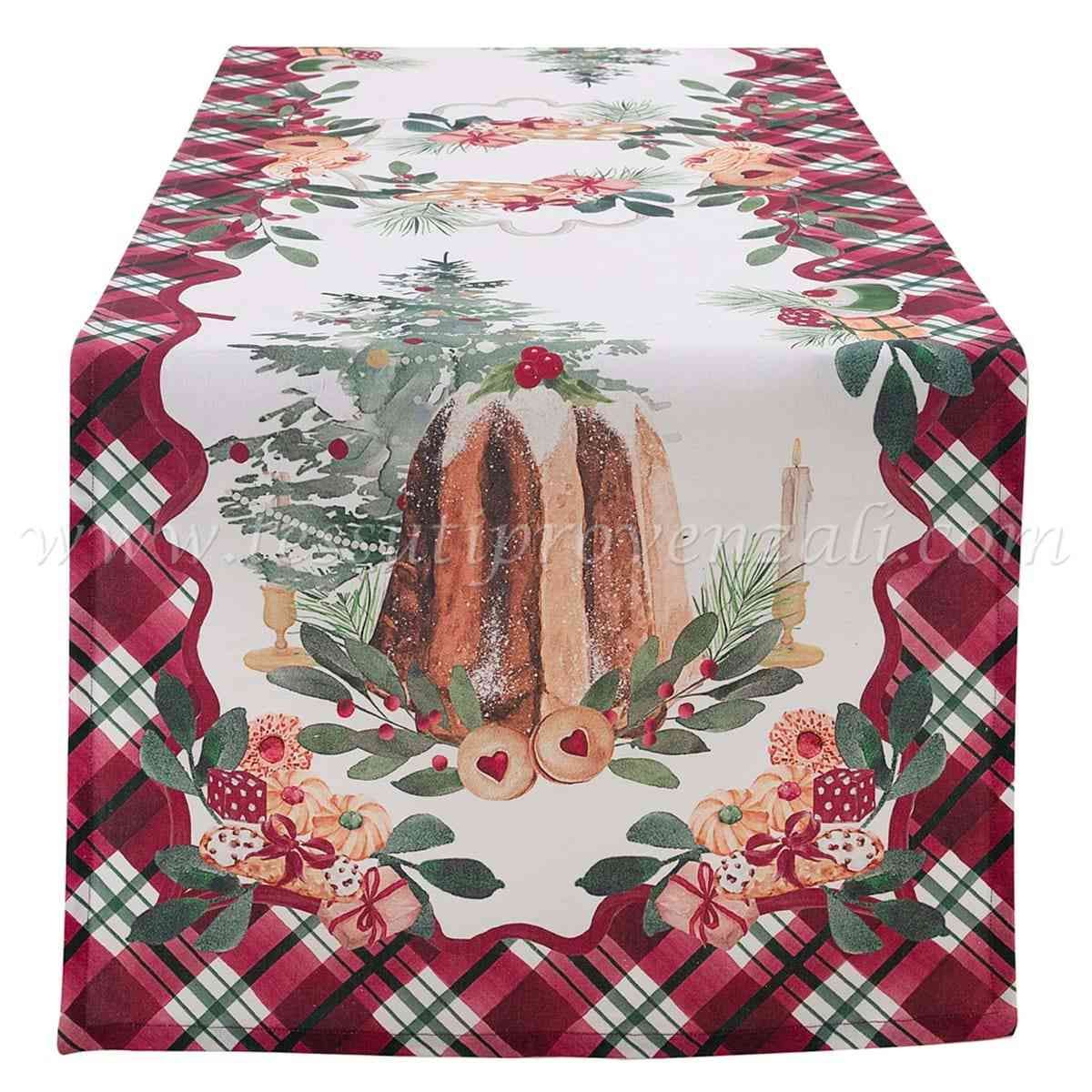 Blanc Mariclo runner/striscia centrotavola serie La Patisserie cm.50x180
