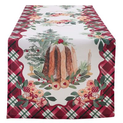 Blanc Mariclo runner/striscia centrotavola serie La Patisserie cm.50x180