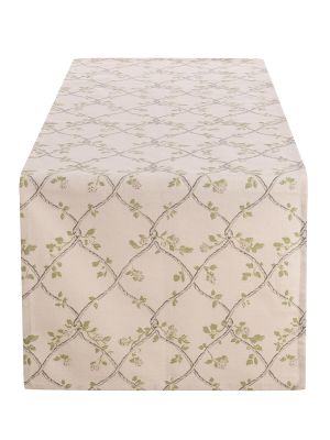 Blanc Mariclo runner / striscia centrotavola serie Rami d'Amore variante Intreccio floreale