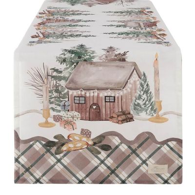 Blanc Mariclo runner / striscia centrotavola serie Rifugio Segreto cm. 45x160