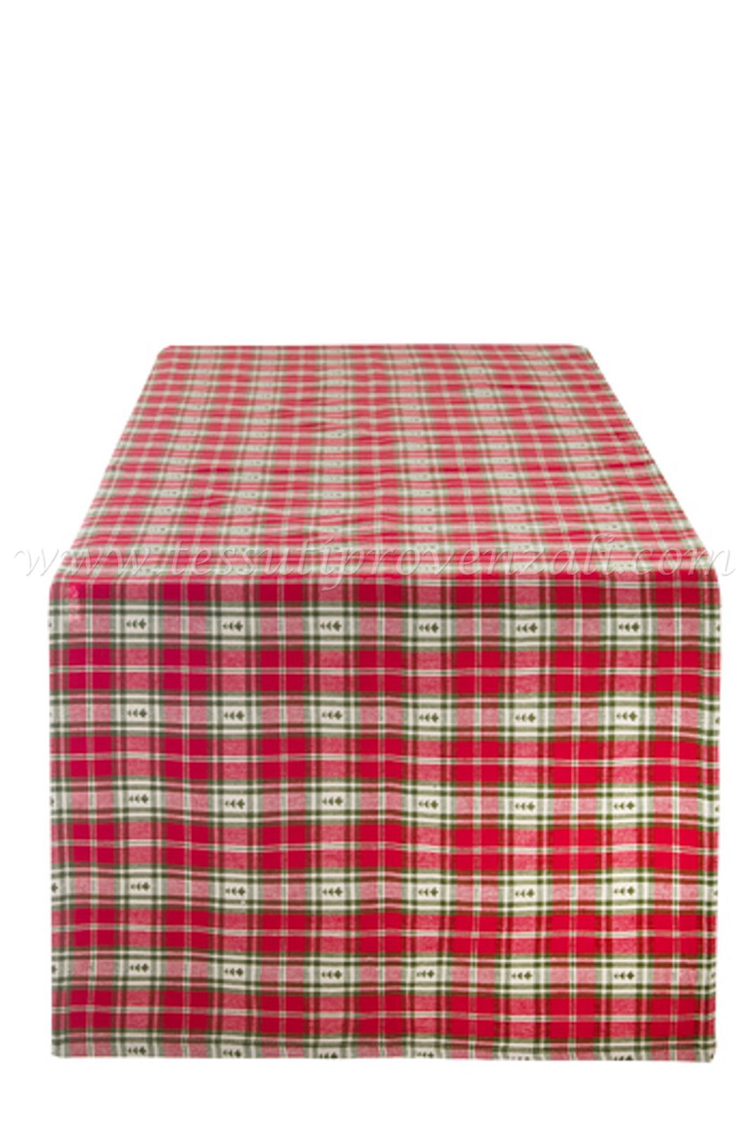 Blanc Mariclo runner/striscia centrotavola serie Rifugio di Natale cm.45x140 variante quadretti