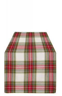 Blanc Mariclo runner/striscia centrotavola serie Rifugio di Natale cm.45x140 variante tartan