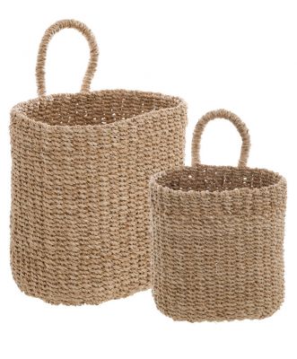 Blanc Mariclo set 2 cestini serie Intrecci colore naturale
