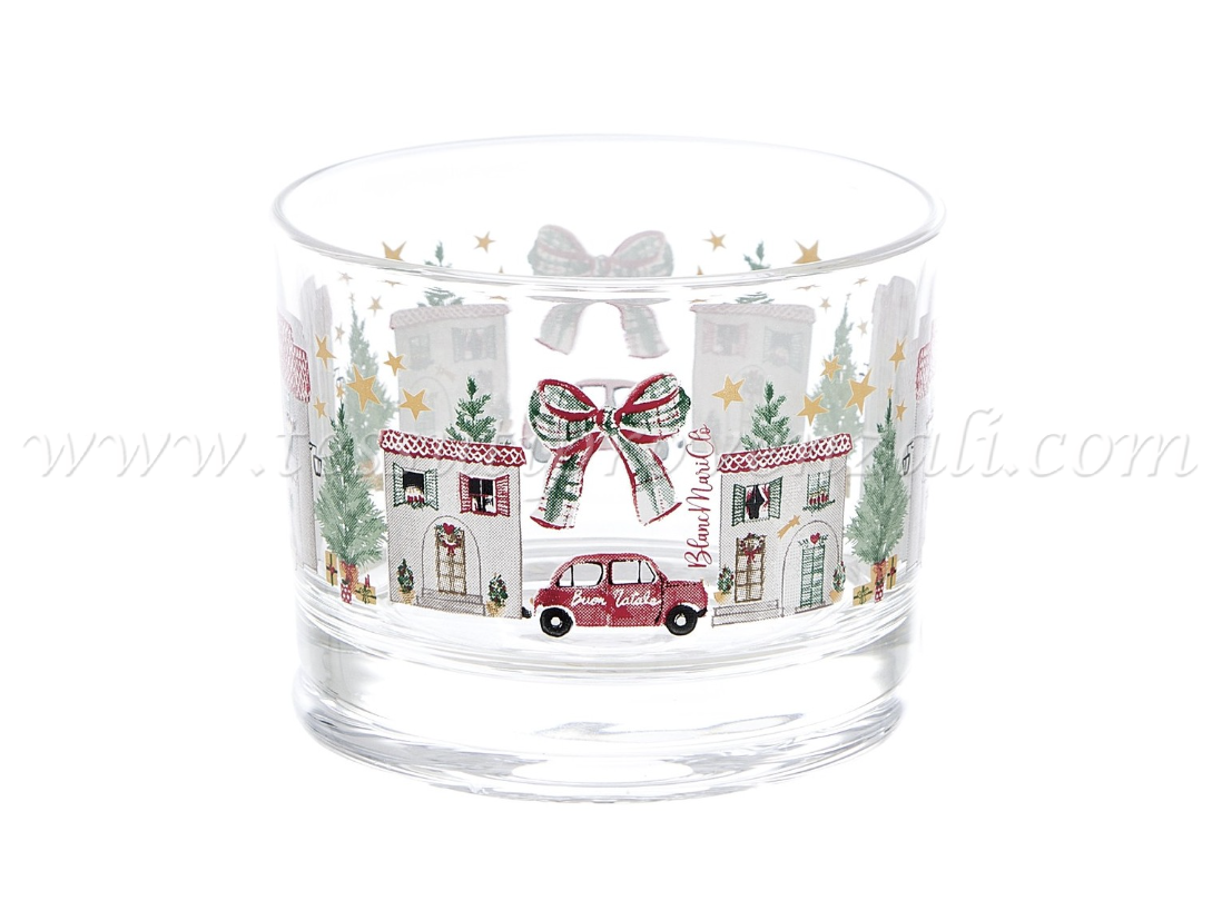 Blanc Mariclo set 6 coppette in vetro serie Natale Italiano