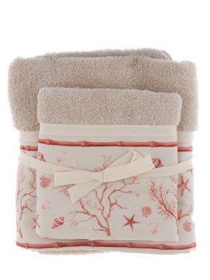 Blanc Mariclo set asciugamani in spugna viso+ospite serie Maldive colore beige chiaro