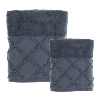 Blanc Mariclo set asciugamani viso+ospite serie Intrecci antracite