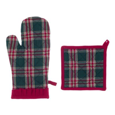 Blanc Mariclo set guanto e presina tartan serie Montana