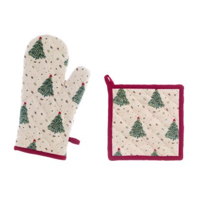 Blanc Mariclo set guanto + presina serie Noel Italien