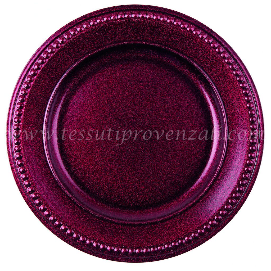 Blanc Mariclo' sottopiatto rosso con glitter diametro cm.35