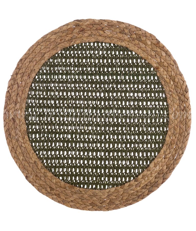 Blanc Mariclo sottopiatto serie Raffia diametro cm.38 colore verde