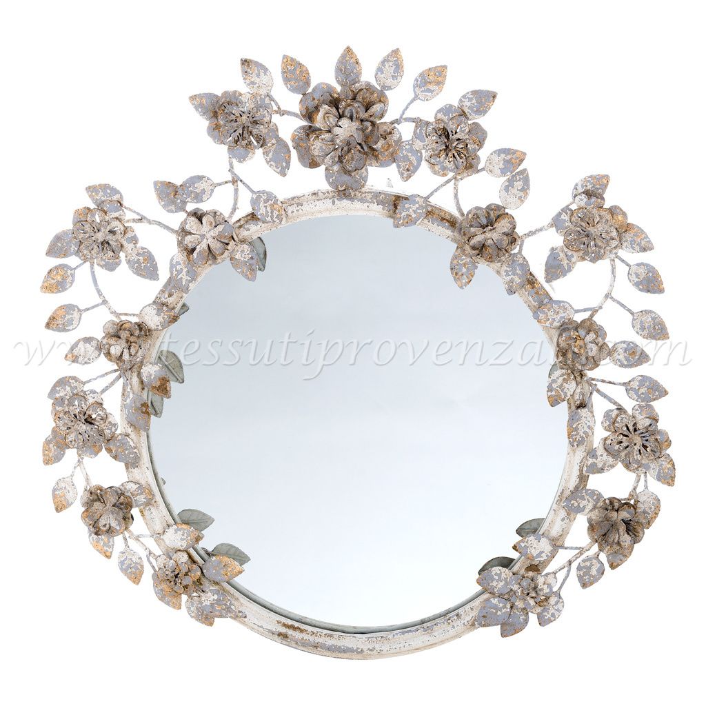 Blanc Mariclo specchio serie Eurydice shabby chic cm.50x52 h.