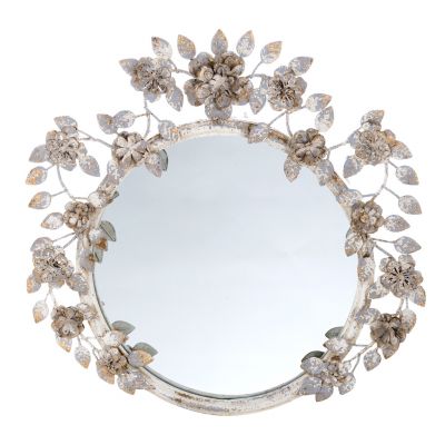 Blanc Mariclo specchio serie Eurydice shabby chic cm.50x52 h.