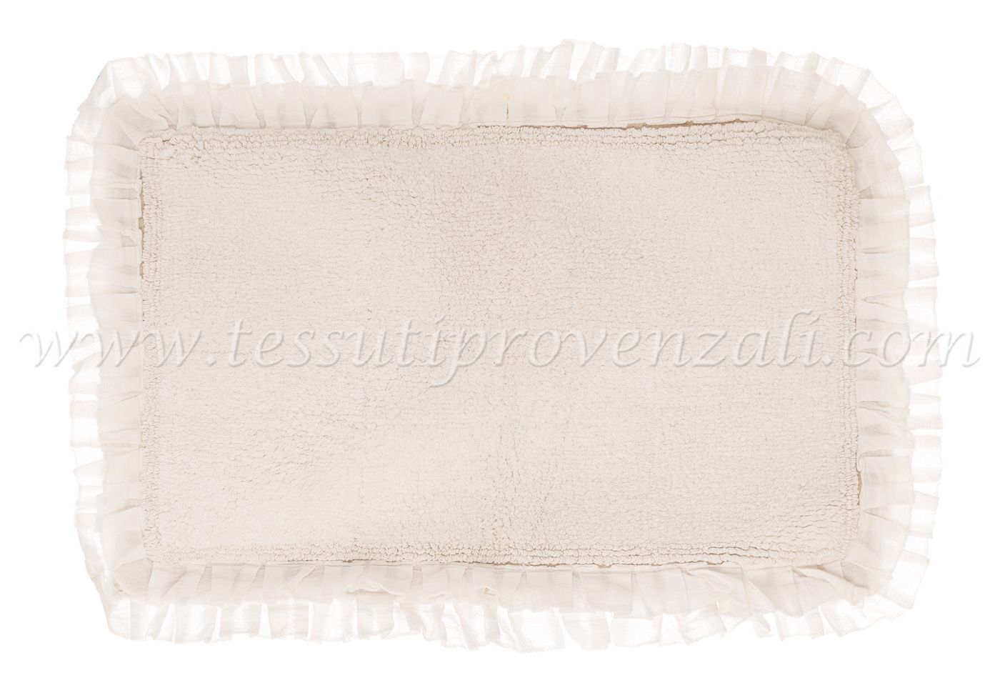 Blanc Mariclo tappeto con doppia balza cm.50x80 colore avorio chiaro