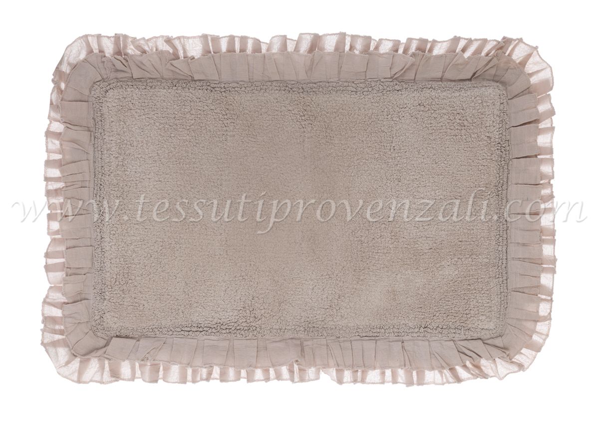 Blanc Mariclo tappeto con doppia balza cm.50x80 colore tortora