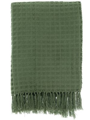 Blanc Mariclo telo copritutto con frange cm.130x170 colore verde