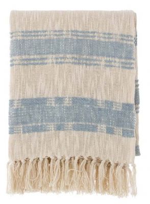 Blanc Mariclo telo copritutto con frange serie Natural Soul cm.140x170 variante celeste