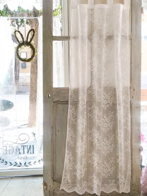 Blanc Mariclo tenda in pizzo serie Dentelle Florette cm.80x160 h.