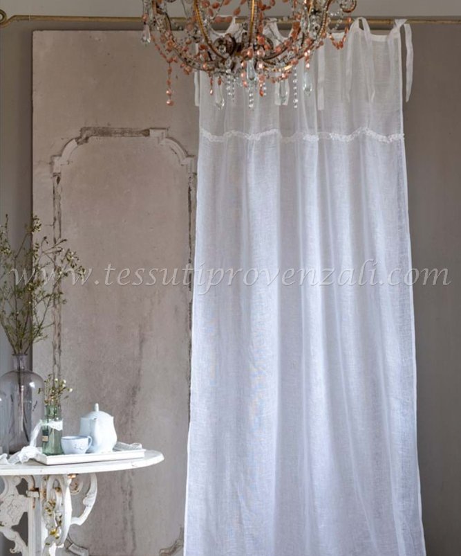 Blanc Mariclo tenda puro lino serie Lino collection cm. 110x290 h. colore bianco