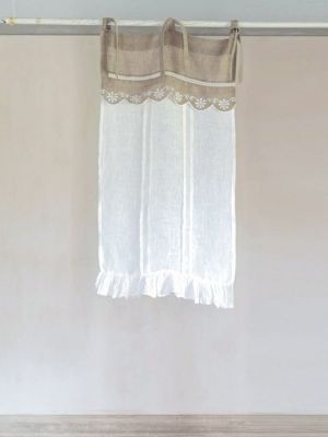 Blanc Mariclo tendina in lino serie Daisy cm. 45x70