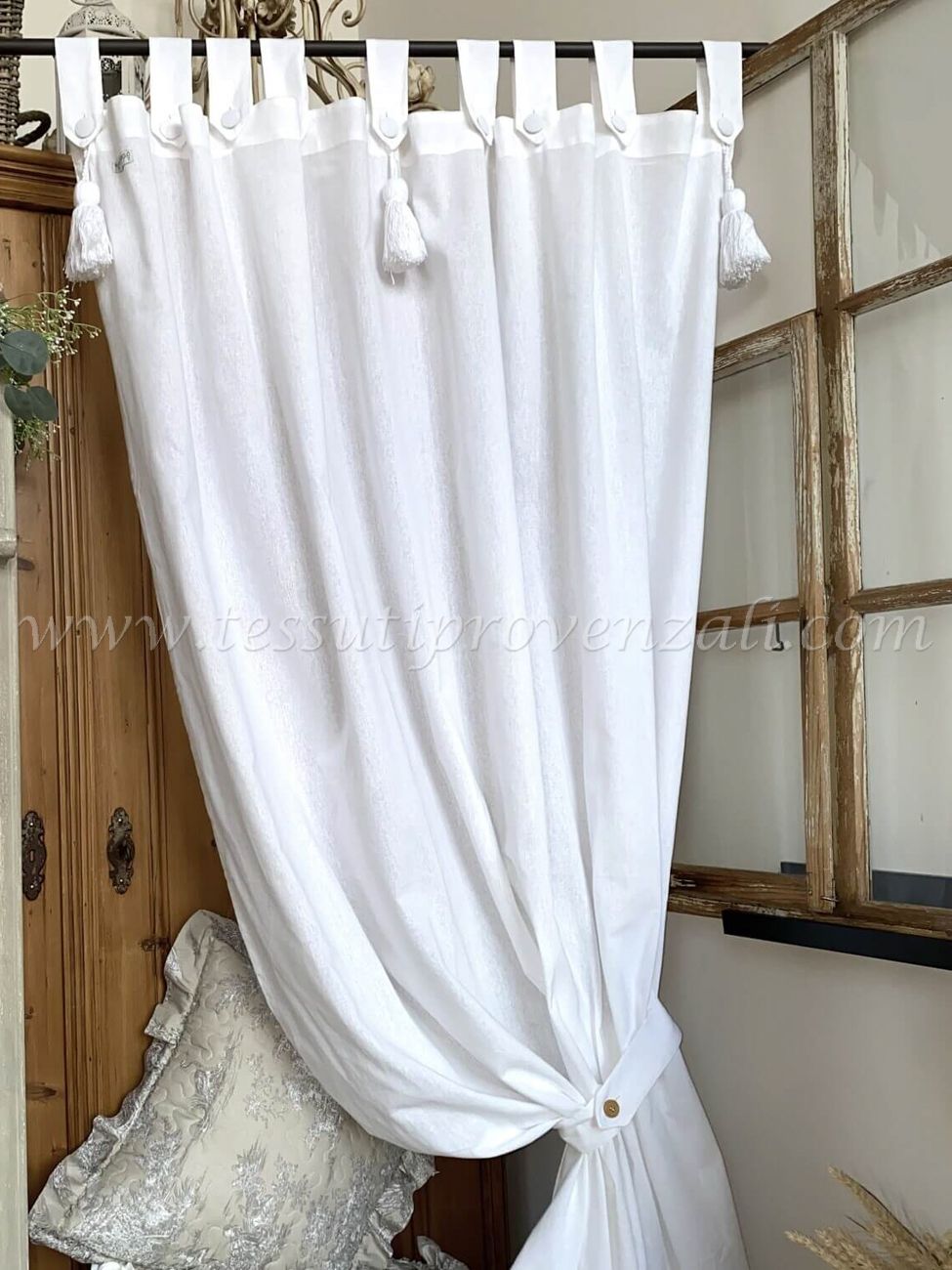 Blanc Mariclo tendone in cotone coprente serie Infinity colore bianco