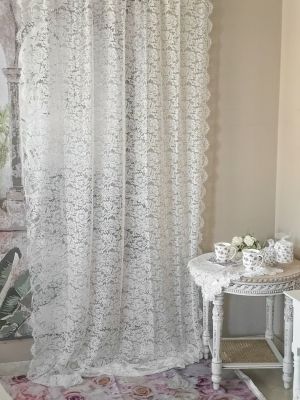 Blanc Mariclo tendone in pizzo serie Dentelle Floral colore avorio chiaro