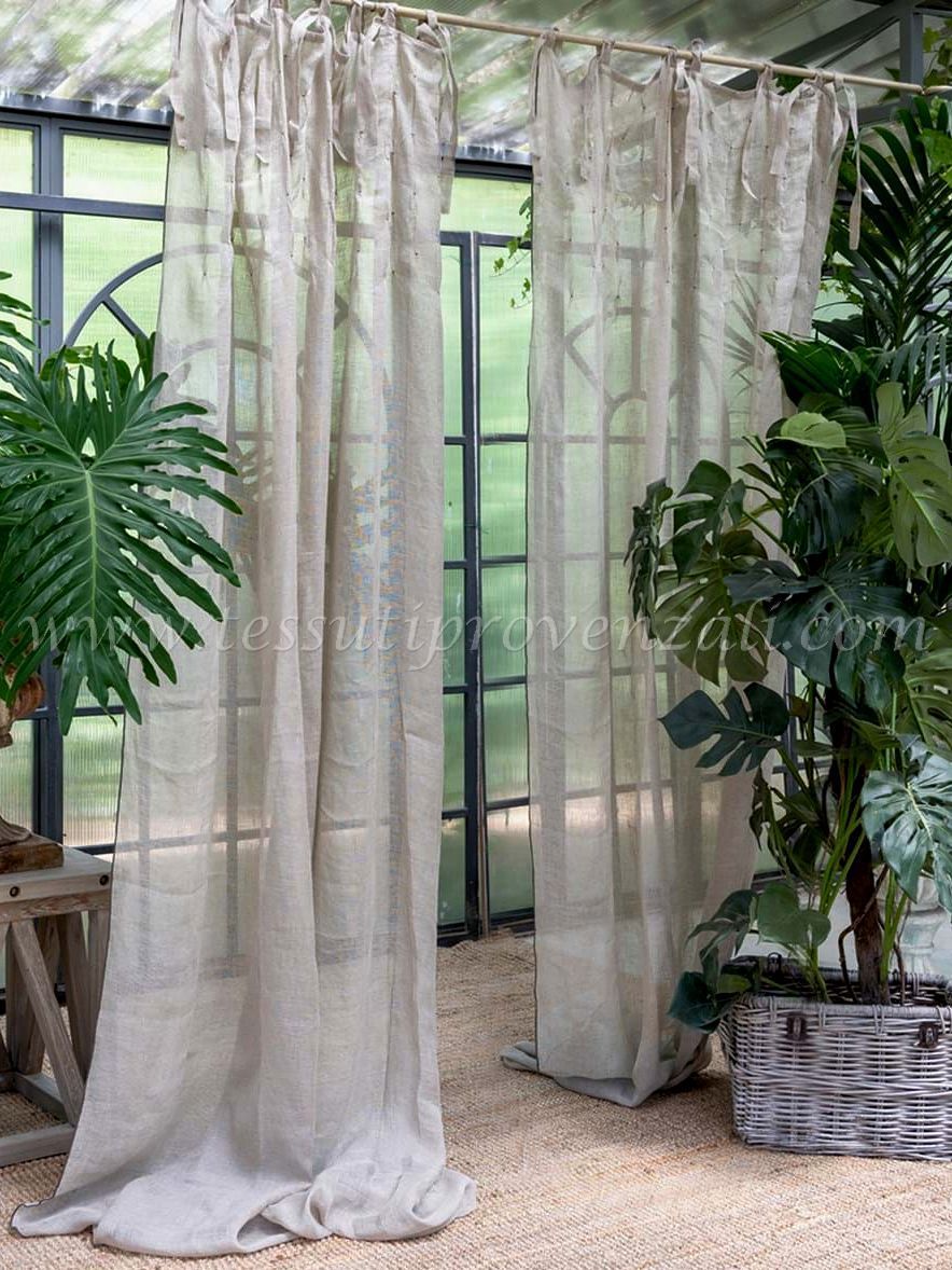 Blanc Mariclo tendone in puro lino serie Natural View cm. 135x290 h.