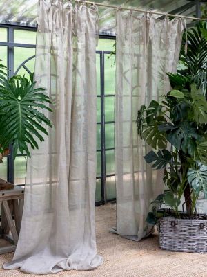 Blanc Mariclo tendone in puro lino serie Natural View cm. 135x290 h.