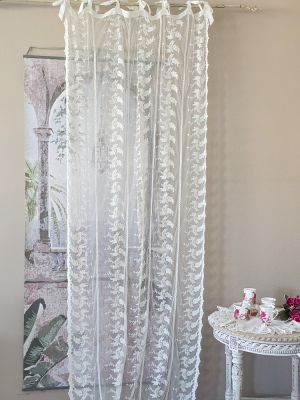 Blanc Mariclo tendone in tulle ricamato serie Dentelle Cherie colore avorio