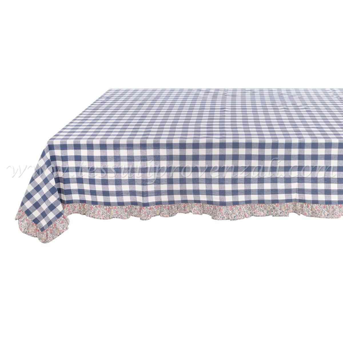 Blanc Mariclo tovaglia con balze serie Linda Collection cm. 160x190