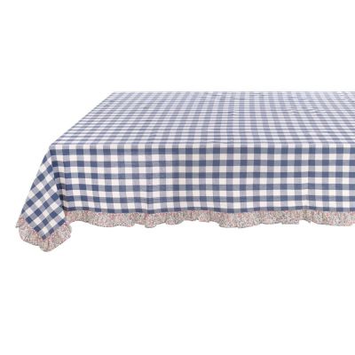 Blanc Mariclo tovaglia con balze serie Linda Collection cm. 160x190