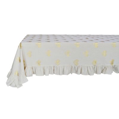 Blanc Mariclo tovaglia con volant serie Cuori Elite cm. 170x340