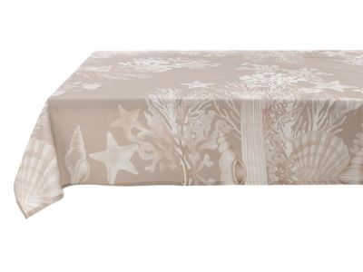 Blanc Mariclo tovaglia cotone cerato serie La Mer Onirique cm.150x200