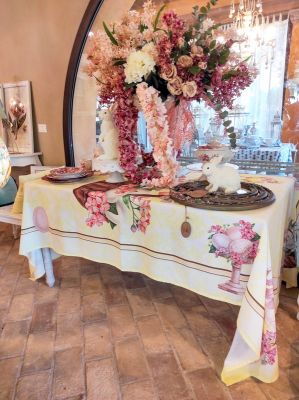 Blanc Mariclo' tovaglia pasquale serie Corelli cm.150x240 colore giallo pastello