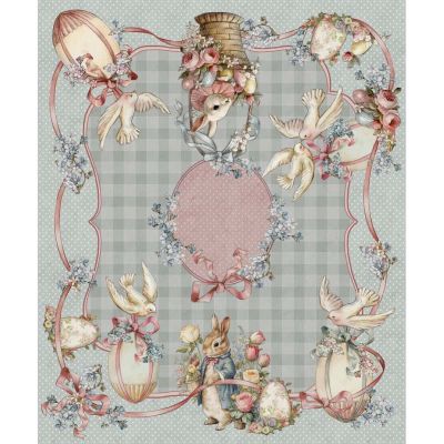 Blanc Mariclo tovaglia pasquale serie Joyeuses Paques cm.150x180