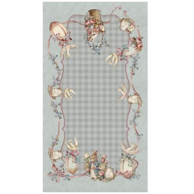 Blanc Mariclo tovaglia pasquale serie Joyeuses Paques cm.150x280