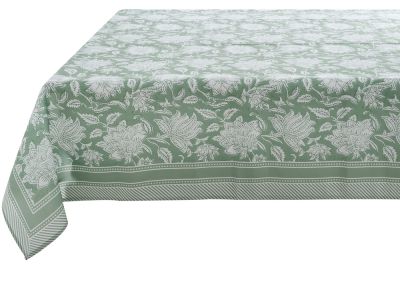 Blanc Mariclo tovaglia serie Fiori di Jaipur cm.145x180 colore verde