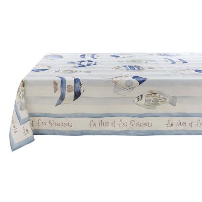 Blanc Mariclo tovaglia serie Les Poissons cm. 140x220
