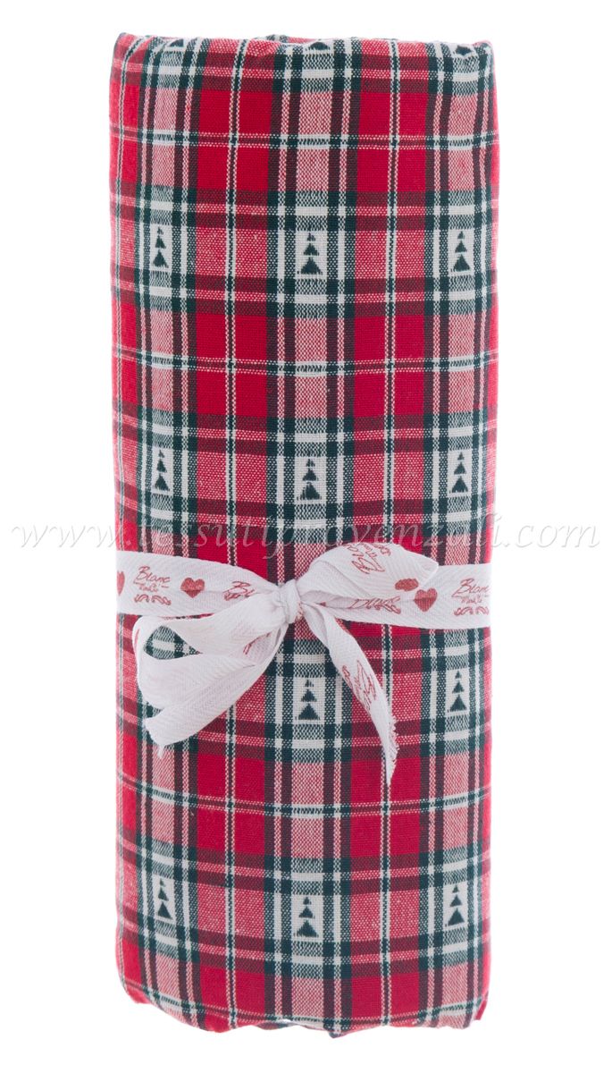 Blanc Mariclo tovaglia serie Nel cuore delle Alpi cm.140x270 variante alberelli