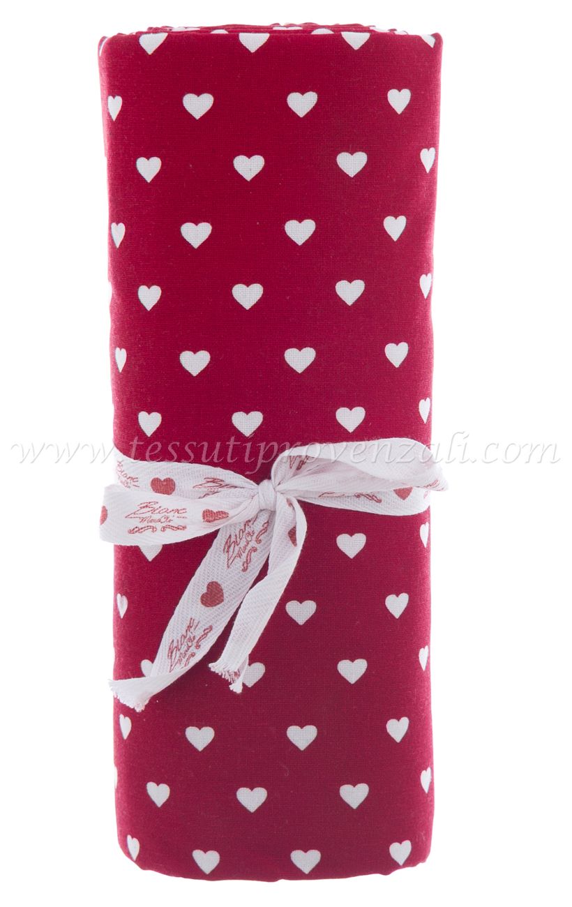 Blanc Mariclo tovaglia serie Nel cuore delle Alpi cm.140x270 variante cuori bianchi