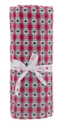 Blanc Mariclo tovaglia serie Nel cuore delle Alpi cm.140x270 variante quadretti e cuori