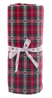 Blanc Mariclo tovaglia serie Nel cuore delle Alpi cm.140x270 variante tartan e cuori