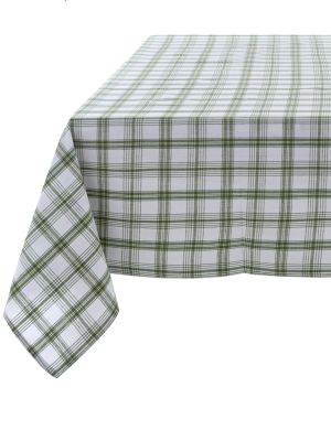 Blanc Mariclo tovaglia serie Osteria Chic variante madras verde cm.140x180