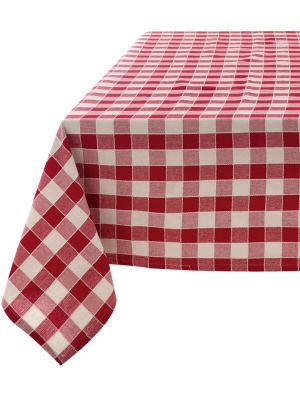 Blanc Mariclo tovaglia serie Osteria Chic variante vichy rosso cm.140x180