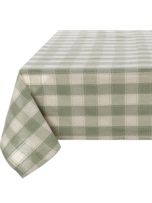 Blanc Mariclo tovaglia serie Rami d'Amore variante quadri verde cm. 140x180