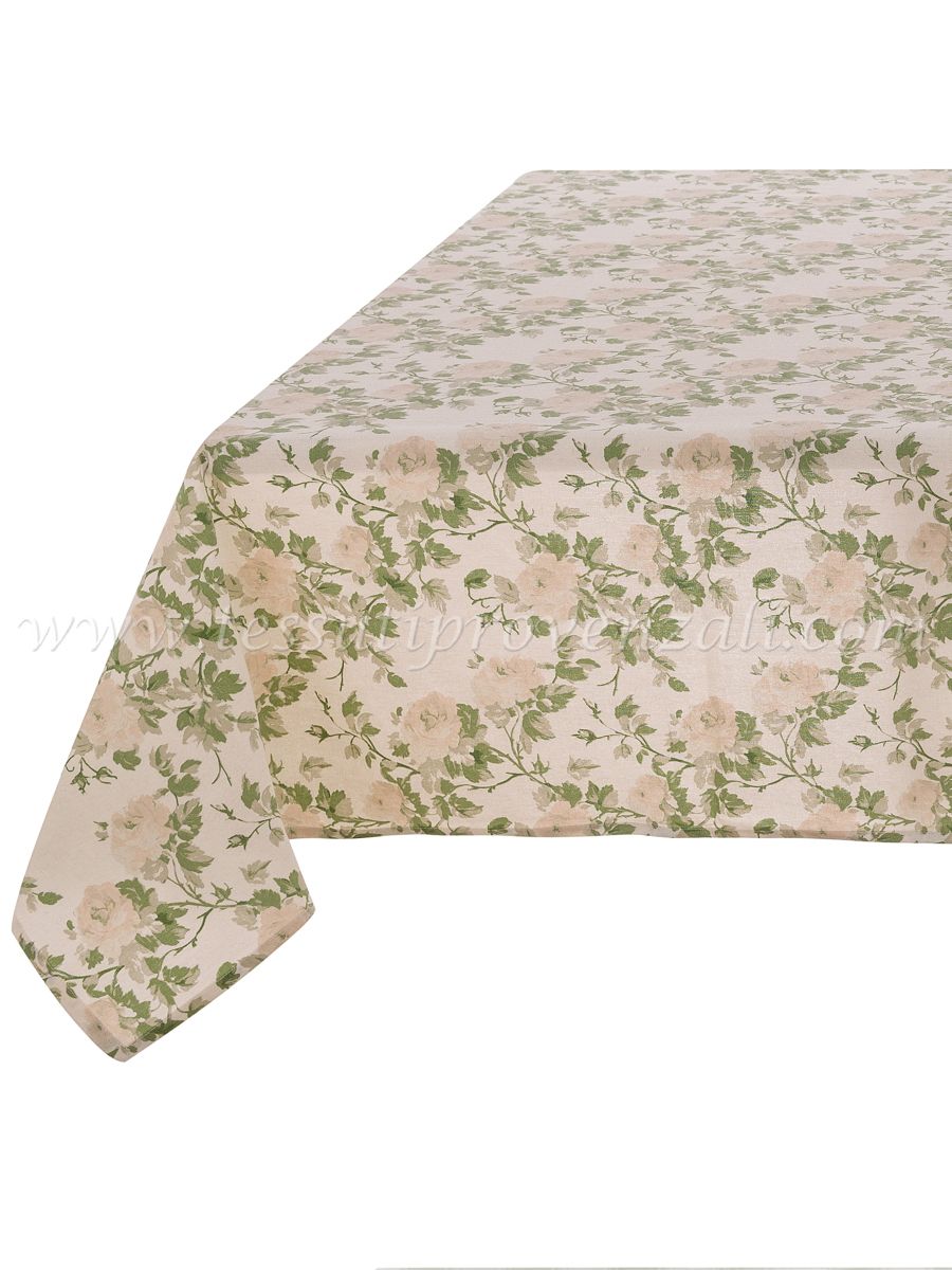 Blanc Mariclo tovaglia serie Rami d'Amore variante rose cm. 140x180
