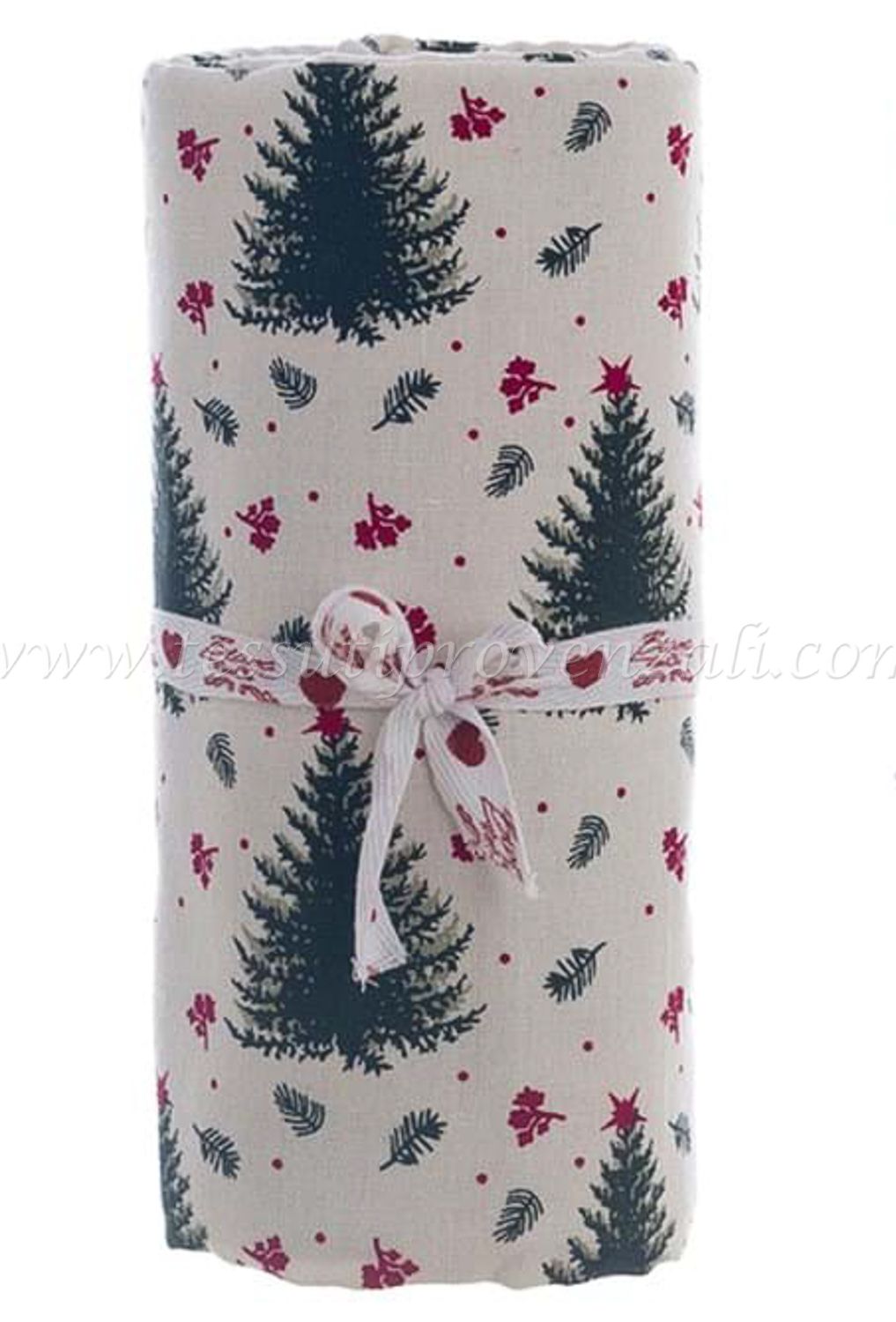 Blanc Mariclo tovaglia serie Rifugio di Natale variante alberi cm.140x180